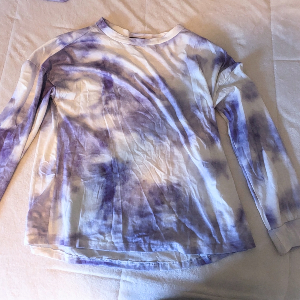 Purple and White Tie-Dye Pajama Set - Picture 4 of 6